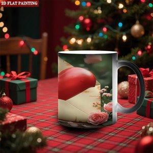 Retro Matte Frosted Black Tea Mug 11oz <b>Ceramic</b> Heat Sensitive Daily Home Drinking <b>Cup</b> - Product Image 2