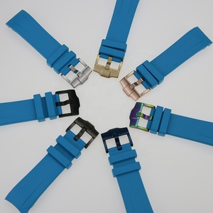 Bracelet de montre SKX007 en caoutchouc vulcanisé de qualité supérieure, couleur bleu clair, 1,8 mm, 2,5 mm, trous de 22 mm, couvre-tête - Product Image 1