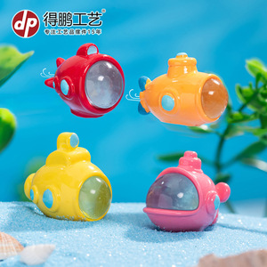 Mini Submarino Decorativo de Resina, Estilo Caricatura, con Luces para Peceras - Product Image 1