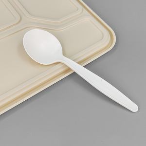 Cuillère en amidon de maïs, <span class=keywords><strong>vaisselle</strong></span> biodégradable, ustensile écologique pour les plats à emporter, le café, les desserts, les restaurants - Product Image 4