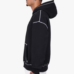 <span class=keywords><strong>Sweat</strong></span> <span class=keywords><strong>à</strong></span> <span class=keywords><strong>capuche</strong></span> pour homme Camisetas <span class=keywords><strong>Sweat</strong></span> <span class=keywords><strong>à</strong></span> <span class=keywords><strong>capuche</strong></span> noir avec poche avant <span class=keywords><strong>à</strong></span> bordure blanche et cordon de serrage réglable <span class=keywords><strong>Sweat</strong></span>-shirt décontracté - Product Image 2