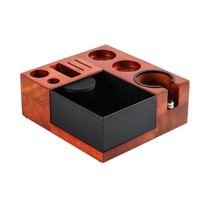 Own Mold Snap-on Disassembly Eco-Friendly Classic Barista Tools Wood Tamping Station with Knockbox - Product Image 4