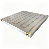 Plaque de refroidissement à eau avec tubes en cuivre intégrés de 3/8'', 400*400*25mm, avec raccord G1/4, bloc de refroidissement liquide pour la gestion thermique
