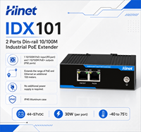 Extensor PoE Industrial de 2 Puertos, Repetidor de Red Ethernet 10/100M, 802.3at, 30W, Riel DIN, RJ45, Protección Contra Sobretensiones de 6KV para Cámara IP