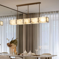 Éclairage moderne en albâtre pour la décoration intérieure, lustre personnalisable pour îlot de cuisine, salle à manger, salon, table
