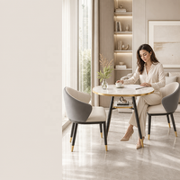 Ensemble table à manger en cuir blanc Offres Spéciales pour réunions et dîners