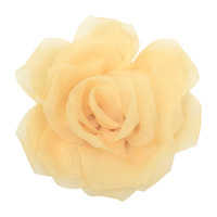 Venta al por mayor hecha a mano 8cm Organza cinta roseta flor prefabricada Rosa flor multicolor para decoración suministro y regalo Toppers