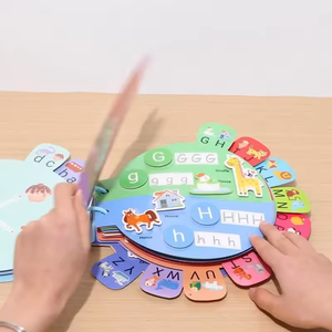 Jumon Montessori Preschoolers Reusable 3D Audio Busy <b>Book</b> Letter Matching Pen Control Line Training Sticker Paper <b>Plastic</b> JBK-46 - Product Image 6