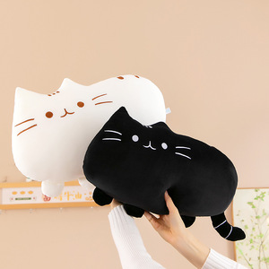 귀여운 고양이 만화 캐릭터 쿠션, 편안한 소파 허리 지지 플러시 장난감 선물, 사무실 쿠키 고양이 낮잠 쿠션 - Product Image 4