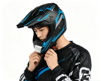 Casque de moto en alliage plastique d'ingénierie certifié 3C QFH UHKJ010 avec image imprimée par transfert thermique, intégral, unisexe, pour adultes, quatre saisons