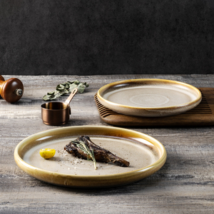 YAYU personnalisé nordique kaki turquie hôtel rustique entrée <span class=keywords><strong>plateau</strong></span> à manger en céramique plats fins assiettes à dîner en porcelaine pour Restaurant - Product Image 2