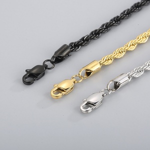 Bracelet pour homme en acier inoxydable de <span class=keywords><strong>style</strong></span> tendance 4/6/8mm avec corde torsadée et papillon plaqué or <span class=keywords><strong>Style</strong></span> chrétien à la mode - Product Image 2