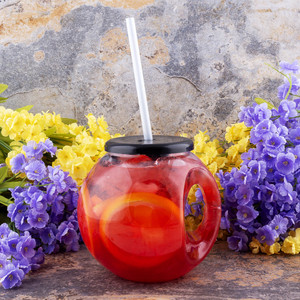 Vente en gros de tasses à cocktail 42oz avec logo personnalisé gobelets à poisson en plastique avec poignée pour boisson - Product Image 1