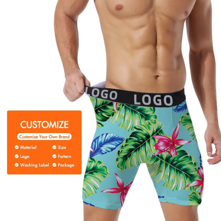 Manufacturer oem high quality breathable customized band polyester men's briefs underwear boxer shorts