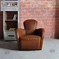 Chaise simple de style campagnard américain entièrement en cuir véritable Vintage Recliner Foote Sectional Sofa Set for Hotel Villa Leisure