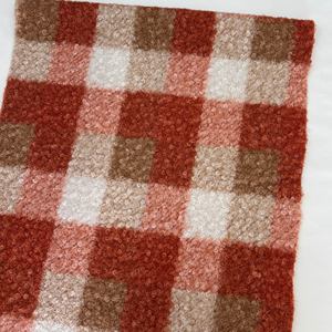 Tissu en polyester 100% extensible, imprimé à carreaux, tricoté, doux et moelleux, imitation fourrure de teddy <span class=keywords><strong>bouclée</strong></span>, pour couvertures - Product Image 6