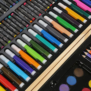 XinyiArt Professional Art Supplies 180-teiliges Mal-Briefpapier-Set Ungiftiges Kinderkunstmalerei-Zeichnungskunst-Holzkoffer-Set - Product Image 4