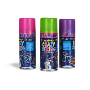 Großhandel 250ml hausgemachte bunte Spritzer verrückte dumme Schnur Spray für Party Feier