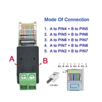Adaptateur RJ45 vers RS485, connecteur RJ45 vers 2 broches à vis, connecteur RJ45 vers 2 broches
