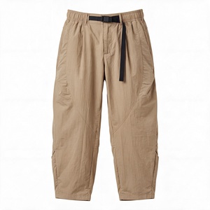 Men'&Women's Wide Leg Cargo Pants Breathable Quick Dry Casual <b>Trousers</b> <b>Elastic</b> <b>Waist</b> Belted Loose Outdoor Wear - Product Image 1