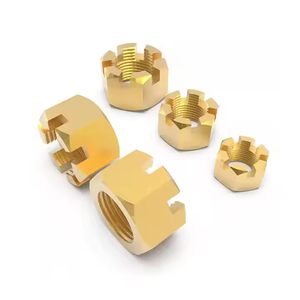 Chốt phần cứng sản xuất cường độ cao tùy chỉnh kích thước Brass Metric chủ đề Hex rãnh lâu đài các loại hạt - Product Image 5
