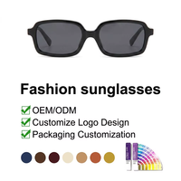 Lunettes de soleil personnalisées en gros avec logo, pour femmes, style rétro carré, monture épaisse, légères, noires, tendance, protection UV400, lunettes de créateur de luxe