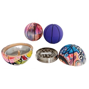 2026 New Zinc Alloy Smoke Grind Basketball Shaped Metal Grinder Manual Tobacco Grinder Smoking Accessories Wholesale - Product Image 3