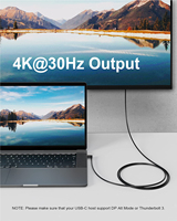 Cable Adaptador USB C a HDMI CableCreation 4K 60Hz en Ángulo Recto, Trenzado y Chapado en Oro, 6 pies/10 pies para Computadora, HDTV, Proyector