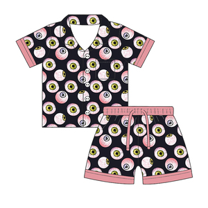Conjunto de Pijama de Seda de Leche para Niños, Manga Corta, con Botones, Ropa de Dormir Infantil, Impresión Personalizada, OEM, ODM - Product Image 4