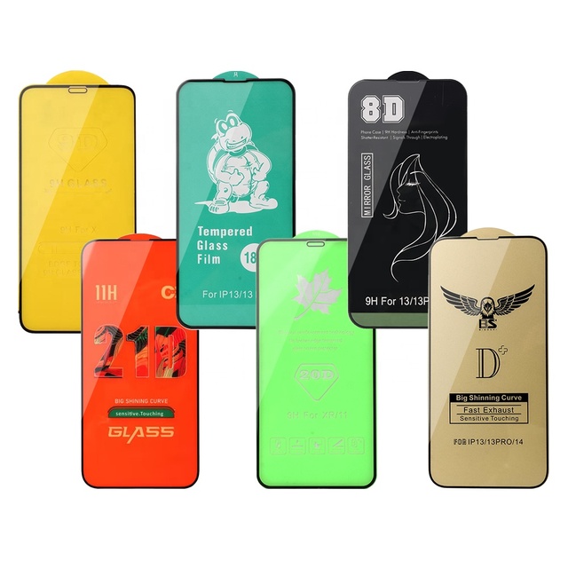 9D 10D 11D 21D Glass Mobile Phone Tempered Glass Screen Protector for iphone 14 15 Pro Max Protector De Pantalla Vidrio Templado
