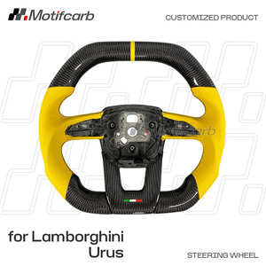 Volant personnalisé en fibre de carbone avec poignées en cuir jaune pour Lamborghini Urus 2019-2025 – Amélioration intérieure - Product Image 2