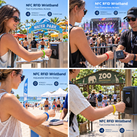Bracelet NFC RFID imprimé 13,56 MHz pour le contrôle d'accès aux parcs aquatiques et aux événements