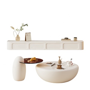 Wohnzimmer Neuer Stil Creme Günstige Hochwertige Großhandelspreise Kleine Klare Design Weiße Glas Moderne Couchtische für Zuhause - Product Image 5