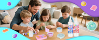 Kit Créatif Éducatif pour Squishies : Pâte de Silicone Double Bouteille, Paillettes, Bouteilles, Agitateurs en Bois, Boîte Licorne