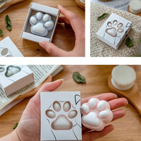 Vente chaude de haute qualité Creative Cat's Paw Savon fait à la main Logo privé Nature Ingrédient Riche Mousse Soins de la peau Mignon Savon blanchissant