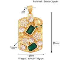 Pendentif à breloque en émail Zircon à la mode crâne fantôme Halloween, véritable 18K plaqué or couleur artisanat bijoux collier fournitures S13