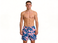 Shorts de bain pour hommes à imprimé floral, séchage rapide, avec cordon de serrage, vêtements de plage, shorts d'été