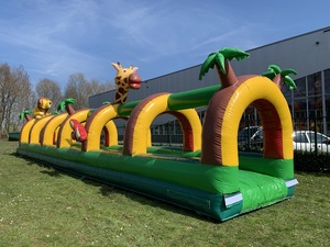 Toboggan aquatique <span class=keywords><strong>gonflable</strong></span> Jungle Safari de 18 m de long, grande piste aquatique avec toboggan et décor animalier - Product Image 2
