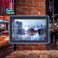 Tablette Android murale 10,1 pouces avec barre lumineuse LED RGB, PoE en option, 4G, NFC, affichage numérique pour salle de réunion, magasin de détail