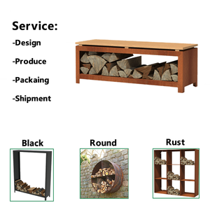 โครงเหล็กเก็บของไม้คอร์เทนสามารถทำโต๊ะและเก้าอี้รูปร่างขนาดสามารถปรับแต่งพื้นผนังได้ - Product Image 3