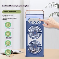 Ventilateur de refroidisseur d'air double 3 en 1 Ventilateur de brouillard d'eau portable Ventilateur de refroidisseur d'air économe en énergie avec brouillard d'eau