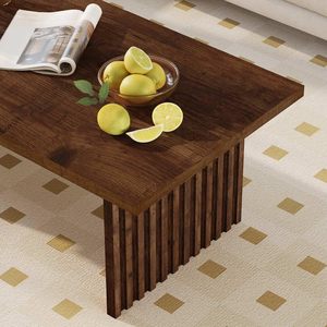 Mesa de Centro de Madera Rústica SENYU con Diseño de Listones, Muebles Modernos para Sala de Estar, Tapa de Madera Maciza Hecha a Mano - Product Image 4