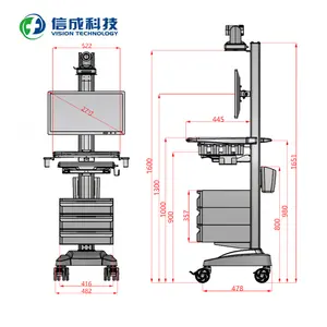 Hospital Medical Trolley Equipment Instrument Car Equipment Instrument Car Medical OEM/ODM Customization Is Supported