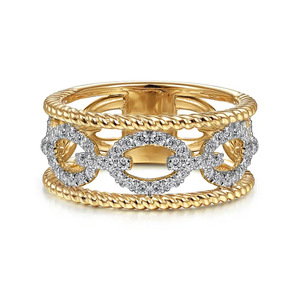 Elegante Anello Traforato Bicolore per Donna, Gioiello da Dito alla Moda - Product Image 3