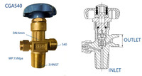 Vanne manuelle haute pression pour bouteille d'oxygène CGA540 CGA320 CGA580, raccords de régulateur de débit OEM