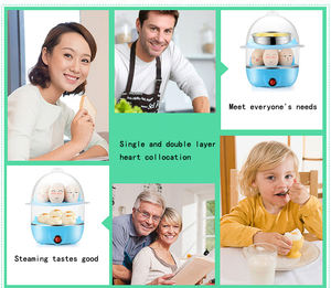 गर्म बिक्री 7 -14 अंडे की क्षमता सिंगल/डबल लेयर स्टेनलेस स्टील इलेक्ट्रिक अंडे कुकर - Product Image 6