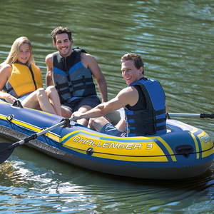 Intex – ensemble de 3 bateaux Challenger de 68370 m, pour sports, sports, pêche, bateau gonflable en plastique, Kayak pliable, 2.95m - Product Image 6