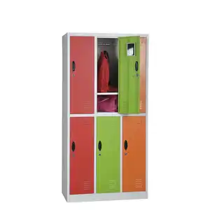 Последний дизайн, низкая цена, металлический шкафчик, разноцветный 6/9/12 дверной шкаф для одежды для дома/спортзала/школы/больницы