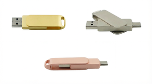 แฟลชไดรฟ์ SSD USB 3.0 ความเร็วสูงแบบขายส่ง ชนิด Type-C ตัวเรือนโลหะหมุนได้สองด้าน รับทำสีและโลโก้ตามสั่ง สำหรับโปรโมชั่นธุรกิจ - Product Image 3