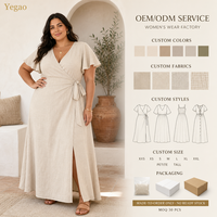 Robes pour femmes grandes tailles Yegao, robe maxi enveloppante, robe d'été grande taille, vêtements pour femmes, vente en gros, usine, MOQ 30 pièces, OEM